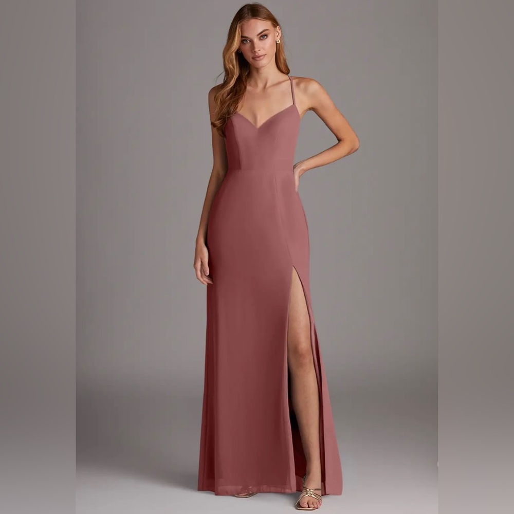Azazie bridesmaids dress in desert rose. Size 2